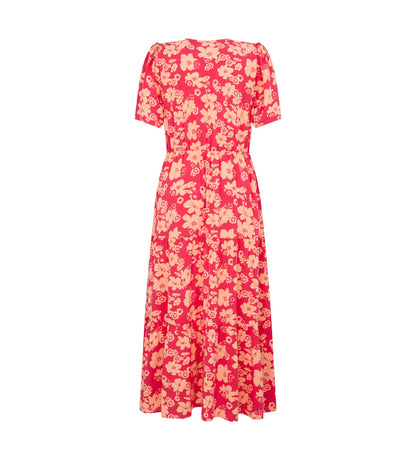 Amara Pink Blooms Midi Dress LENZING™ ECOVERO™