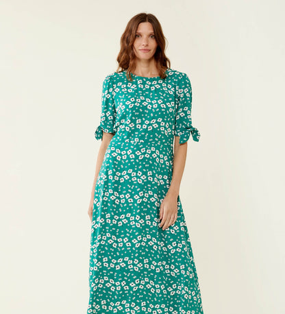 Caley Green Daisy Midi Dress                                     LENZING™ ECOVERO™