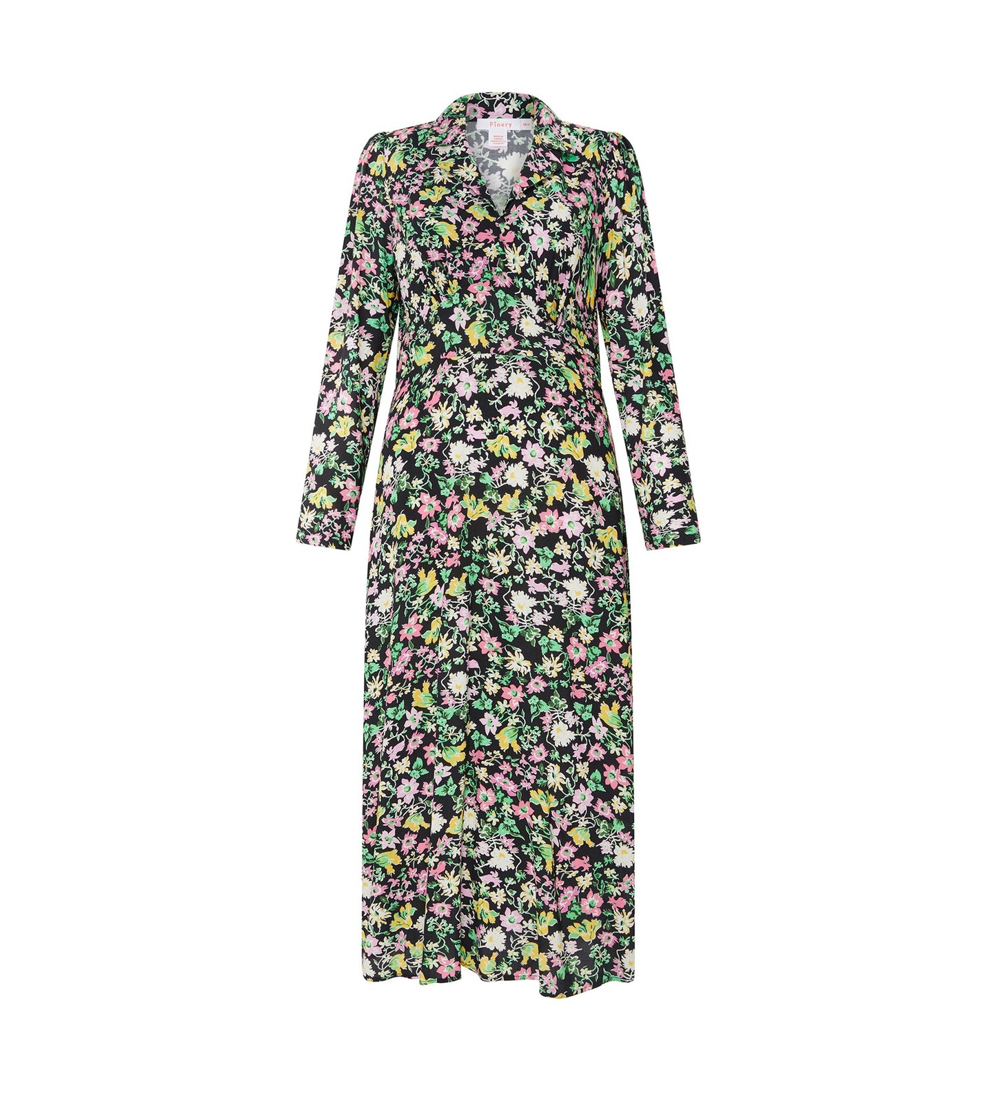 Juno Black Floral Midi Dress                                  LENZING™ ECOVERO™