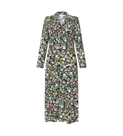 Juno Black Floral Midi Dress                                  LENZING™ ECOVERO™