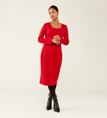 Glain Ponte Jersey Red Dress