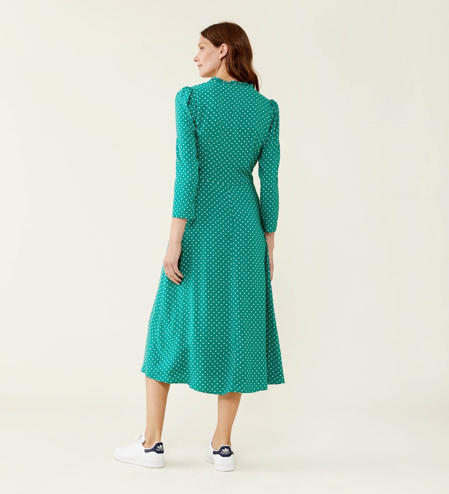 Dee Green Polka Dot Midi Dress                                LENZING™ ECOVERO™