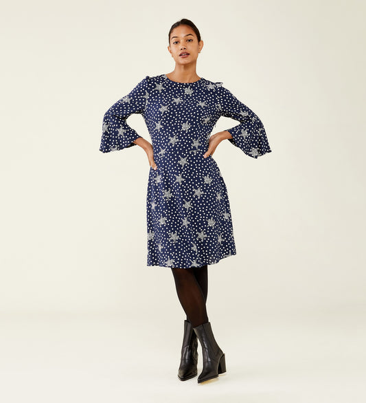 Quinn Navy Stars Midi Dress