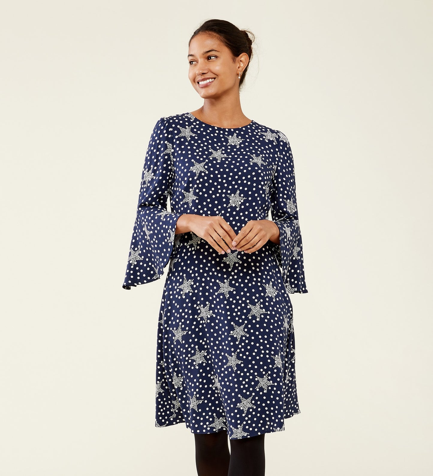 Quinn Navy Stars Midi Dress