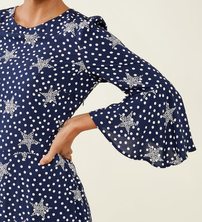 Quinn Navy Stars Midi Dress