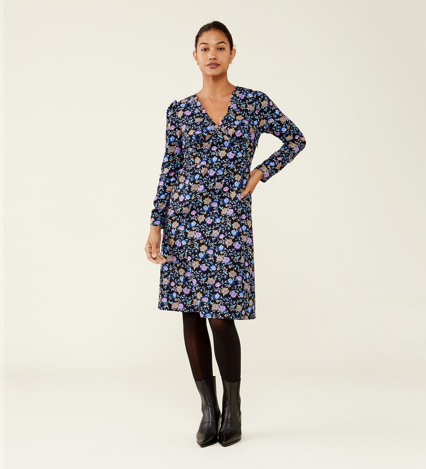 Quinn Navy Stars Midi Dress