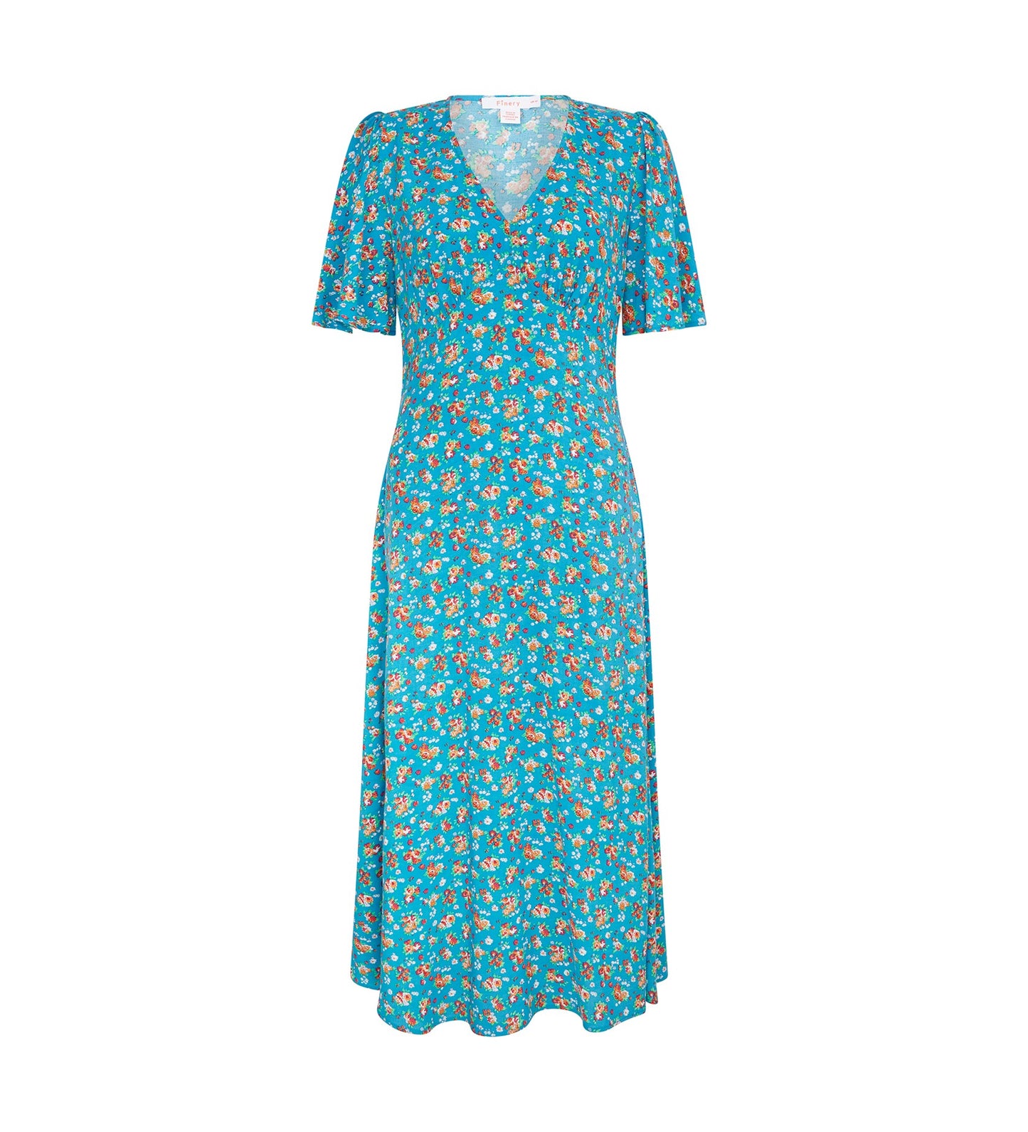 Cecile Teal Floral Dress                                LENZING™ ECOVERO™