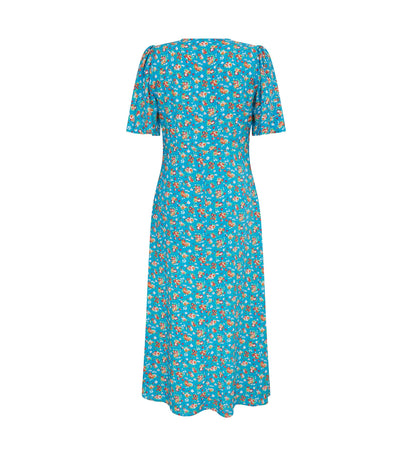 Cecile Teal Floral Dress                                LENZING™ ECOVERO™