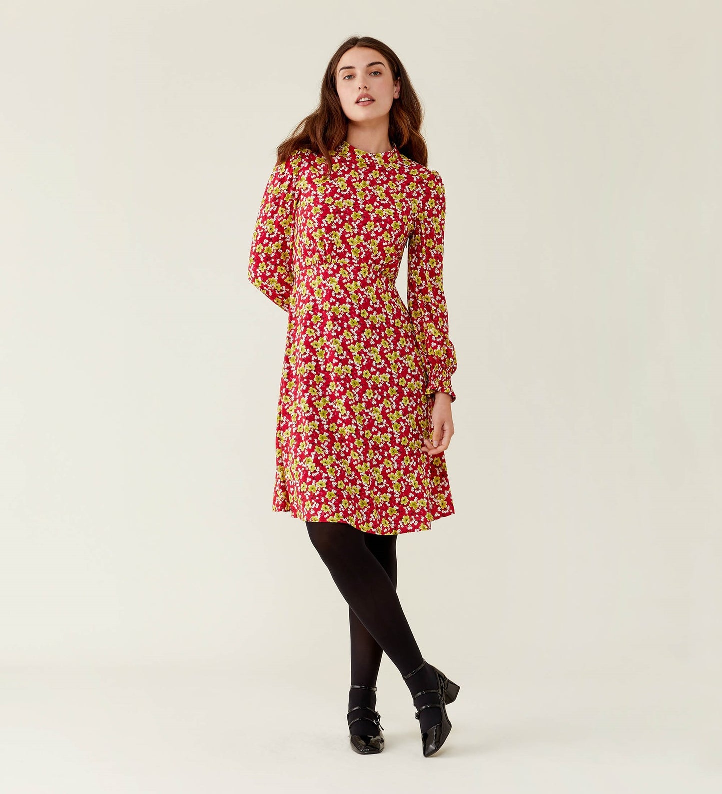 Lyral Maroon Scatter Dress                       LENZING™ ECOVERO™