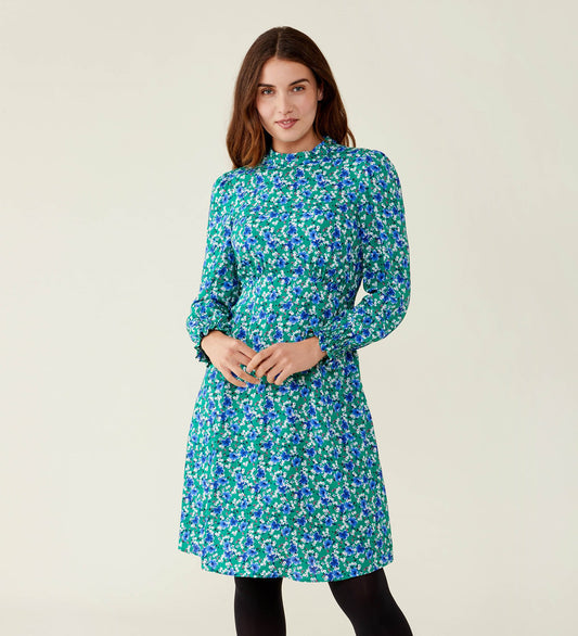 Lyral Green Scatter Knee Length Dress                       LENZING™ ECOVERO™