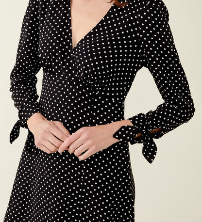 Laine Black Spot Midi Dress