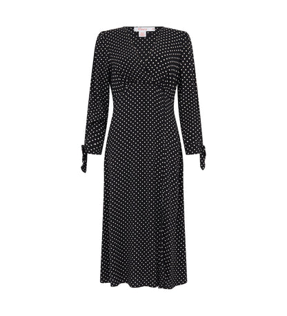 Laine Black Spot Midi Dress