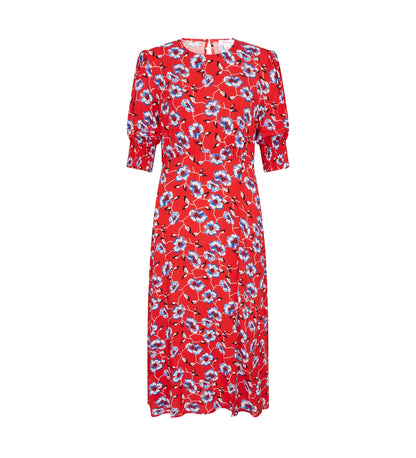 Katia Red Blooms Midi Dress