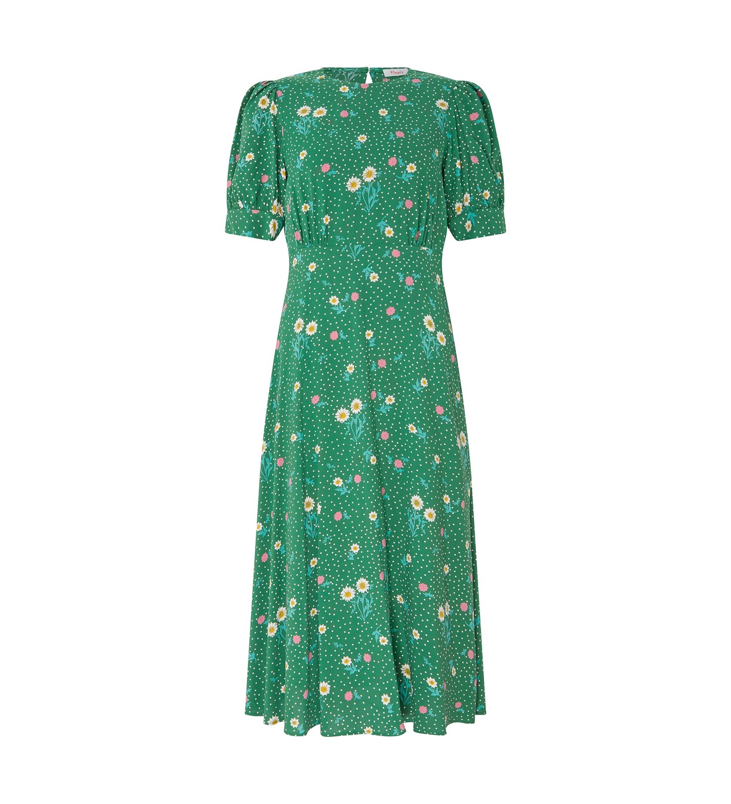 Mathilde Green Daisy Midi Dress                                                 LENZING™ ECOVERO™