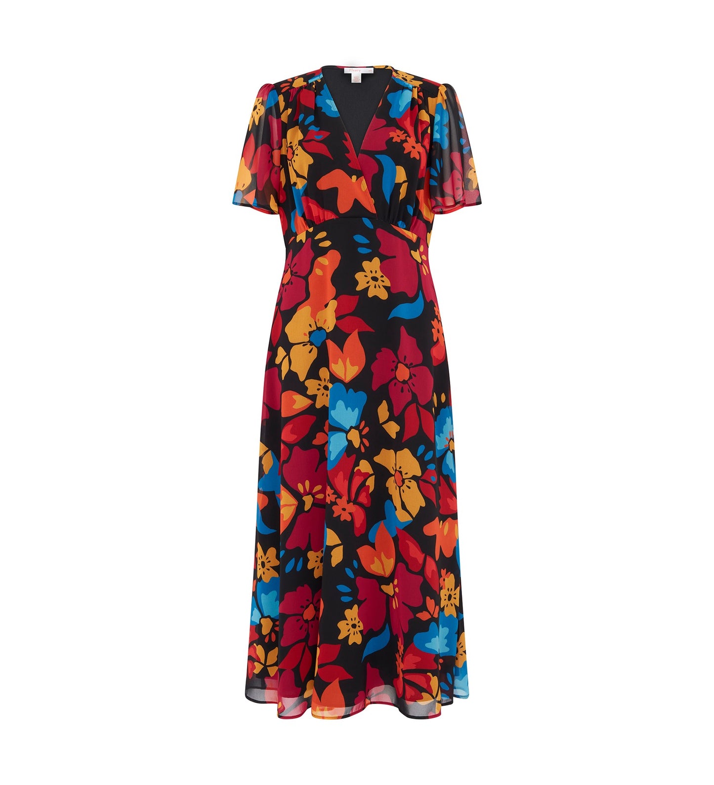 Carolina Black Floral Midi Dress