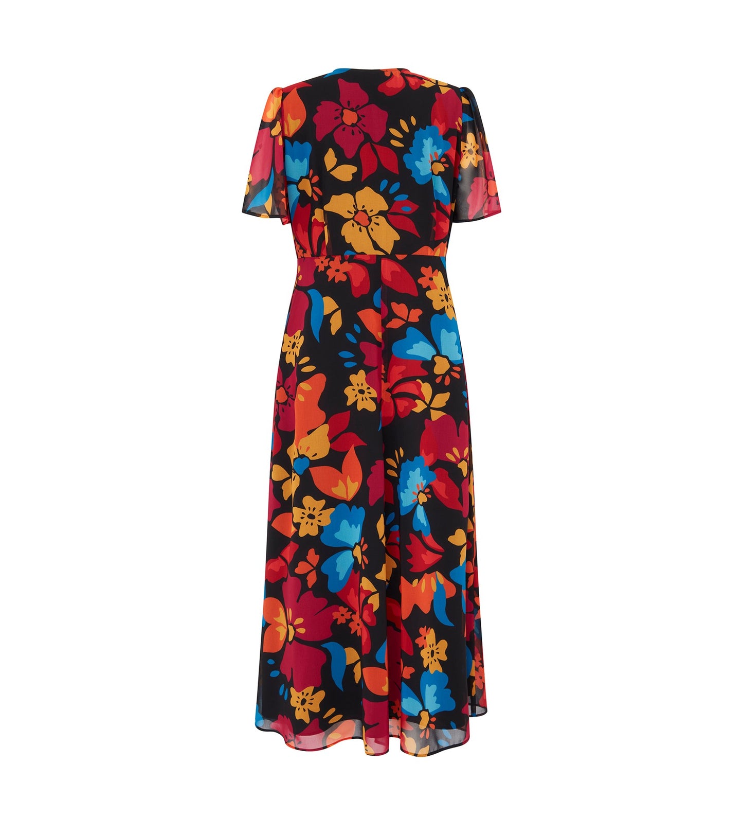 Carolina Black Floral Midi Dress