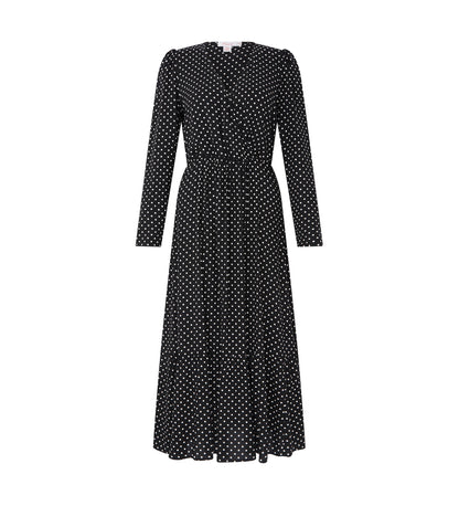 Olesia Black Spot Midi Dress                                                        LENZING™ ECOVERO™