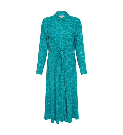 Dawn Turquoise Dots Midi Shirt Dress LENZING™ ECOVERO™