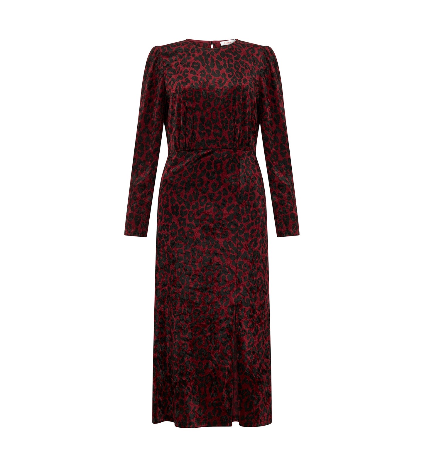 Abel Burgundy Leopard Velvet Dress