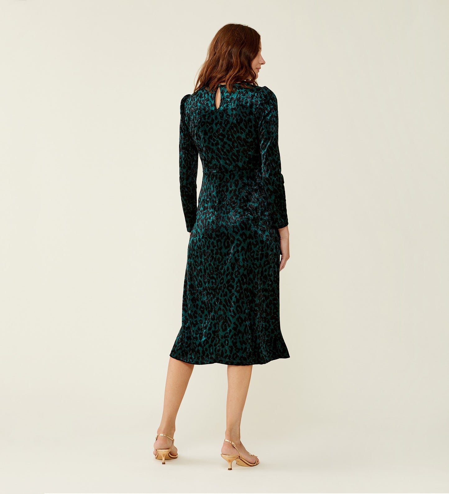 Abel Green Leopard Velvet Dress