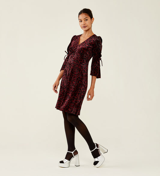 Lola Velvet Knee Length Dress