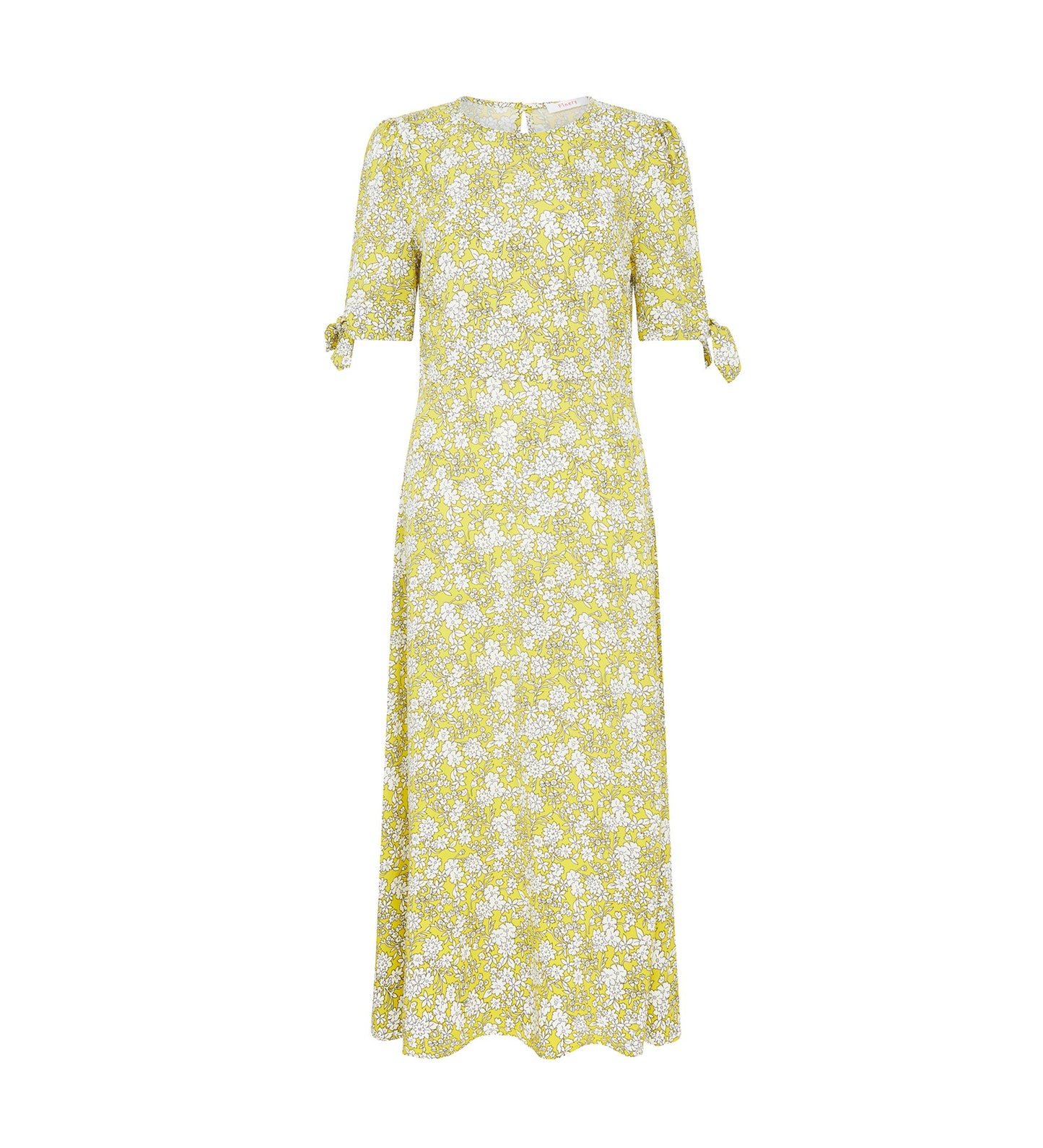 Caley Lime Floral Midi Dress