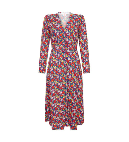 Odele Blue Floral Midi Dress        LENZING™ ECOVERO™