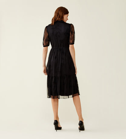 Peggy Black Midi Dress