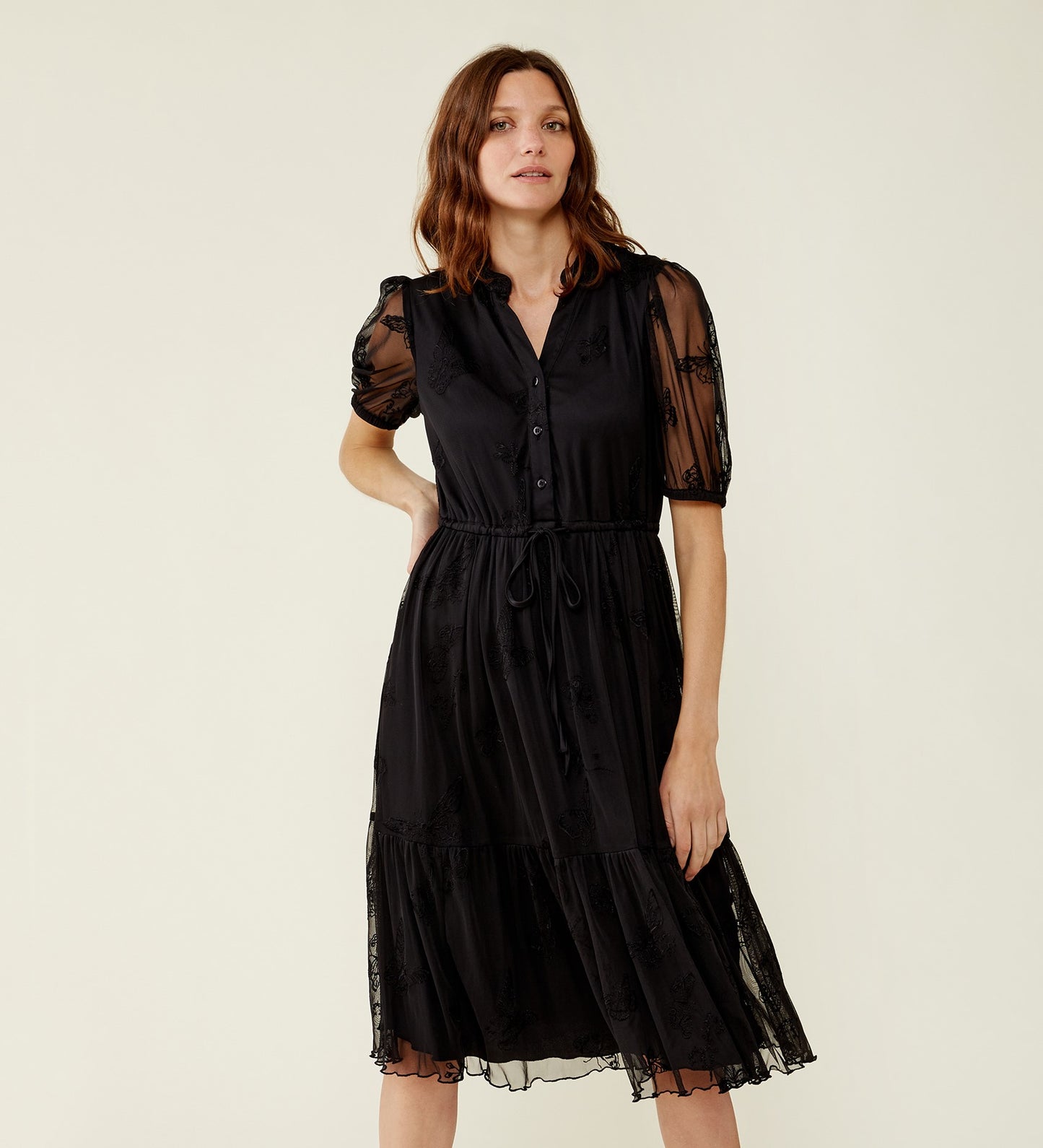 Peggy Black Midi Dress