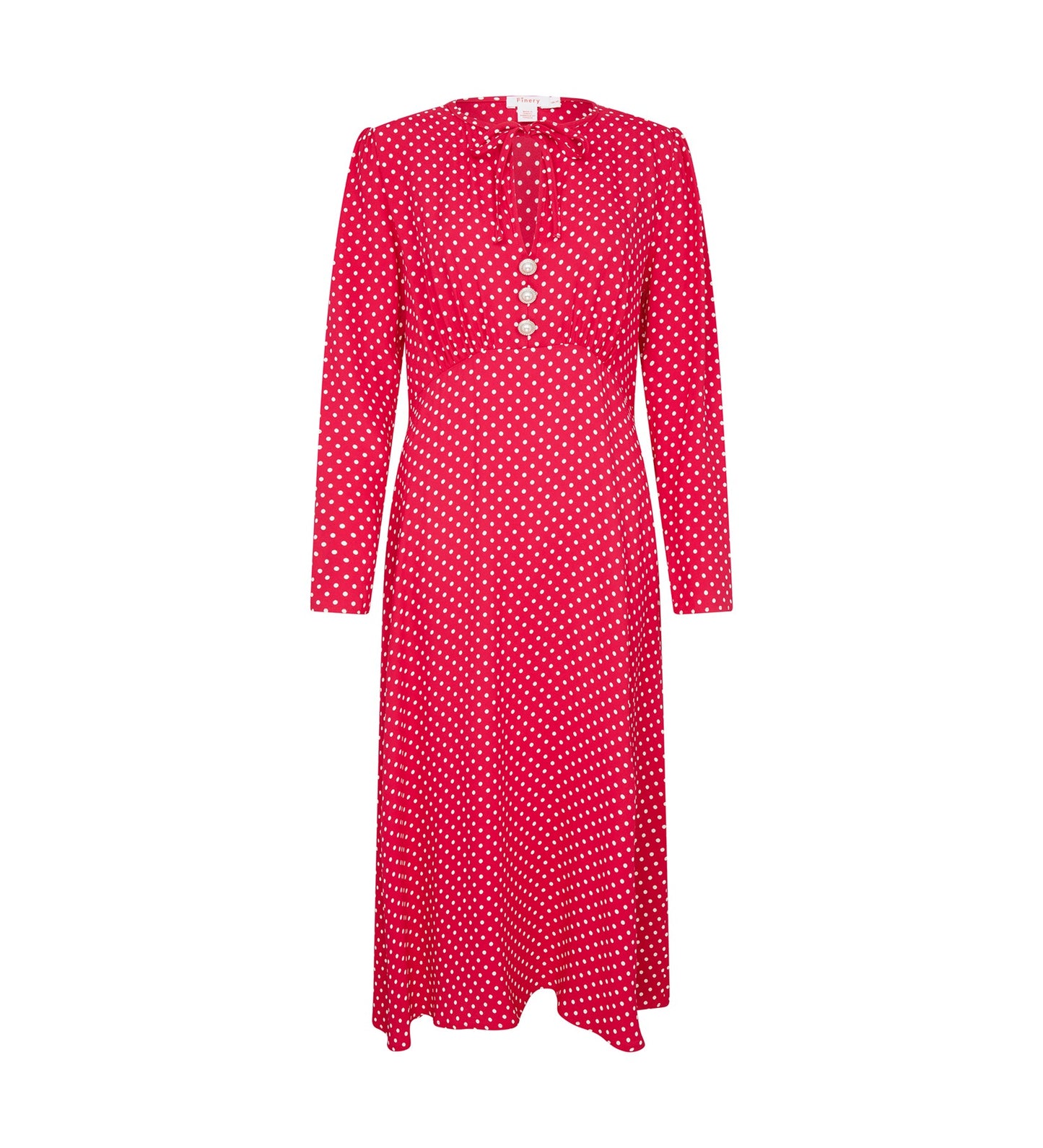 Lina Magenta Polka Dot Midi Dress