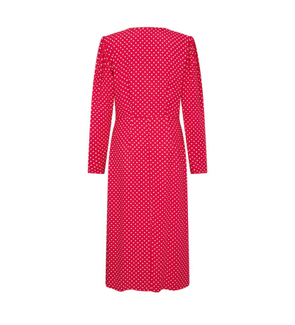 Lina Magenta Spot Midi Dress