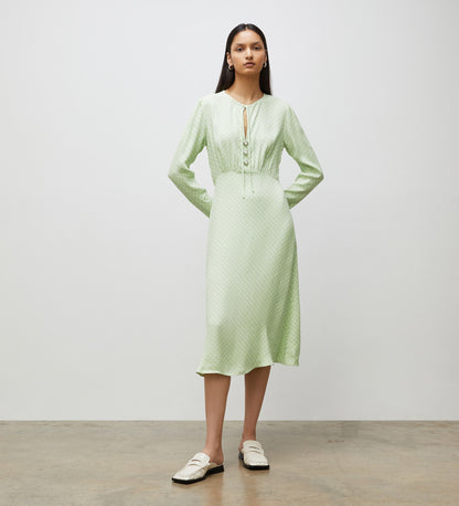 Lina Lime Spot Midi Dress