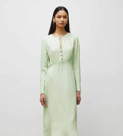 Lina Lime Spot Midi Dress