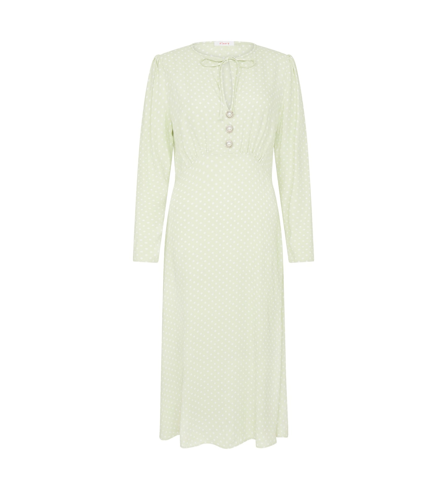 Lina Lime Spot Midi Dress