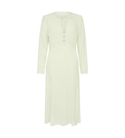 Lina Lime Spot Midi Dress