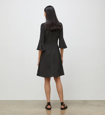 Quinn Black Spot Knee Length Dress