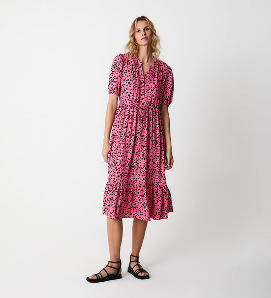 Madelyn Pink Animal Midi Dress