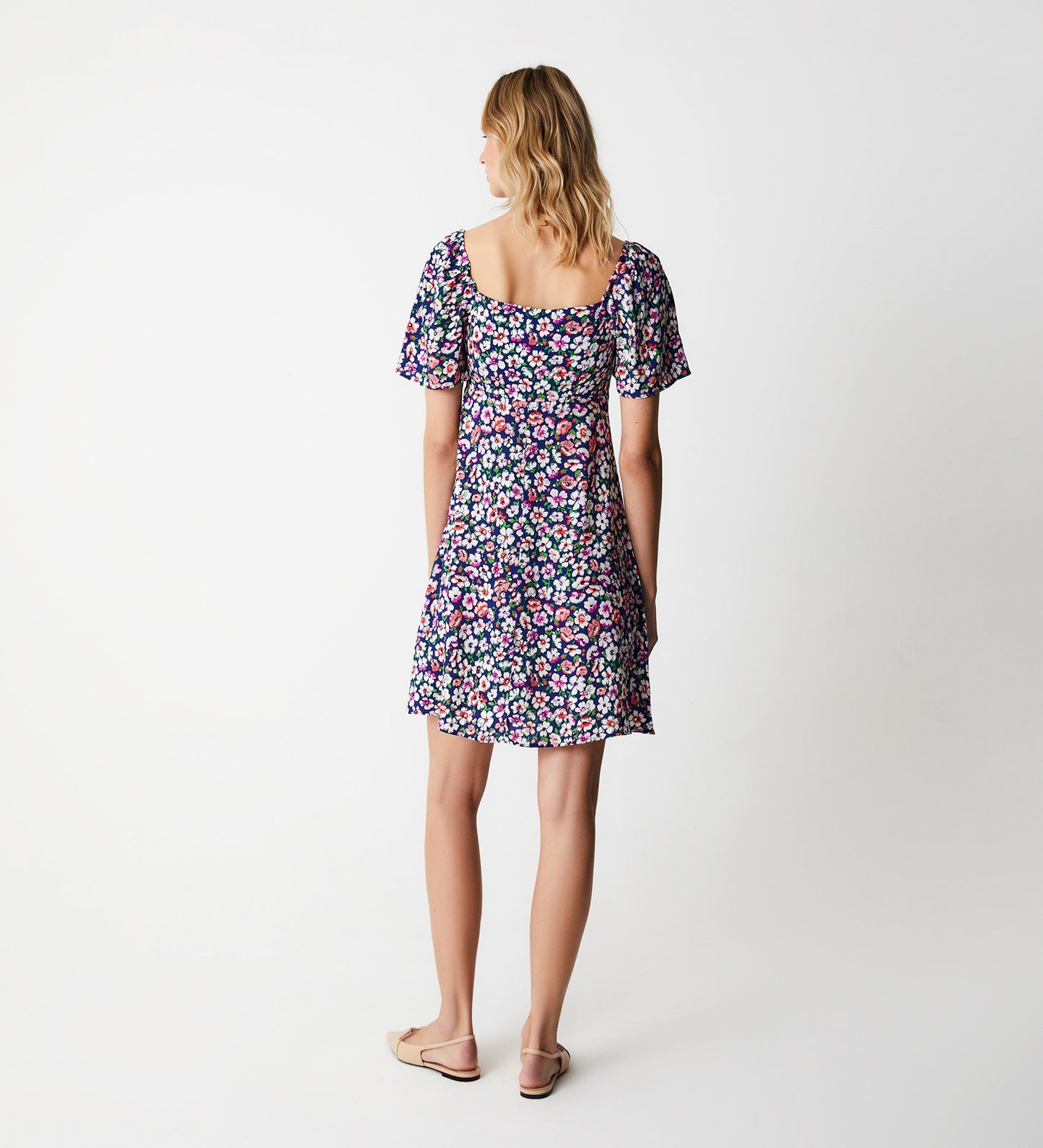 Abigail Navy Daisies Mini Dress