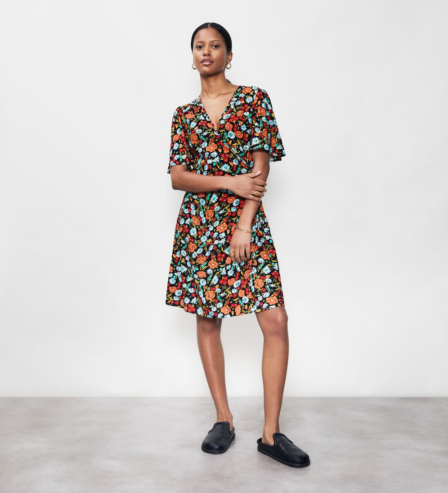 Kristen Black Botanics Knee Length Dress