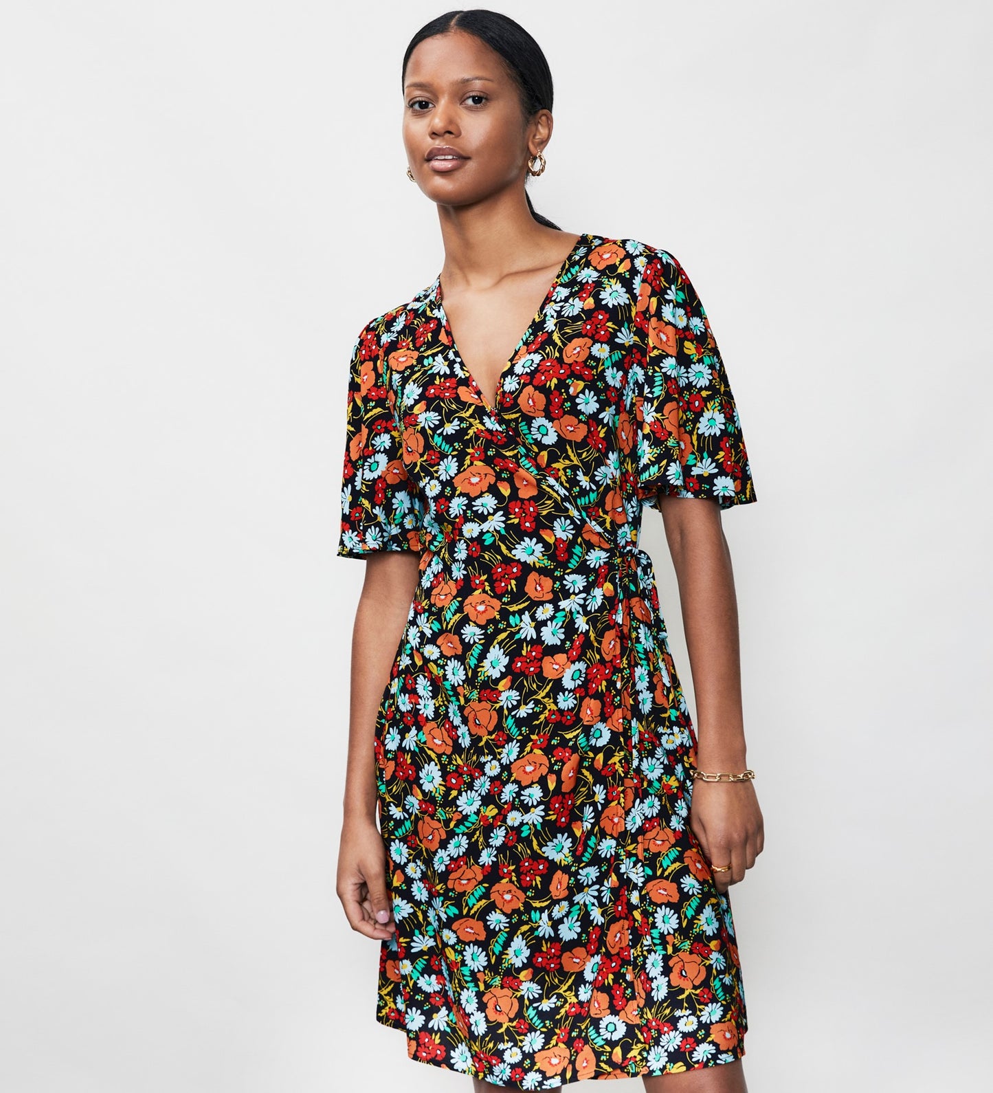 Kristen Black Botanics Knee Length Dress