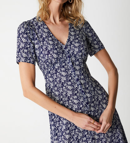 Mala Navy Floral Mini Dress