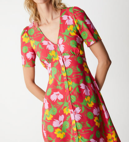 Mala Pink Flowers Mini Dress