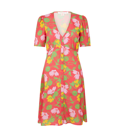 Mala Pink Flowers Mini Dress