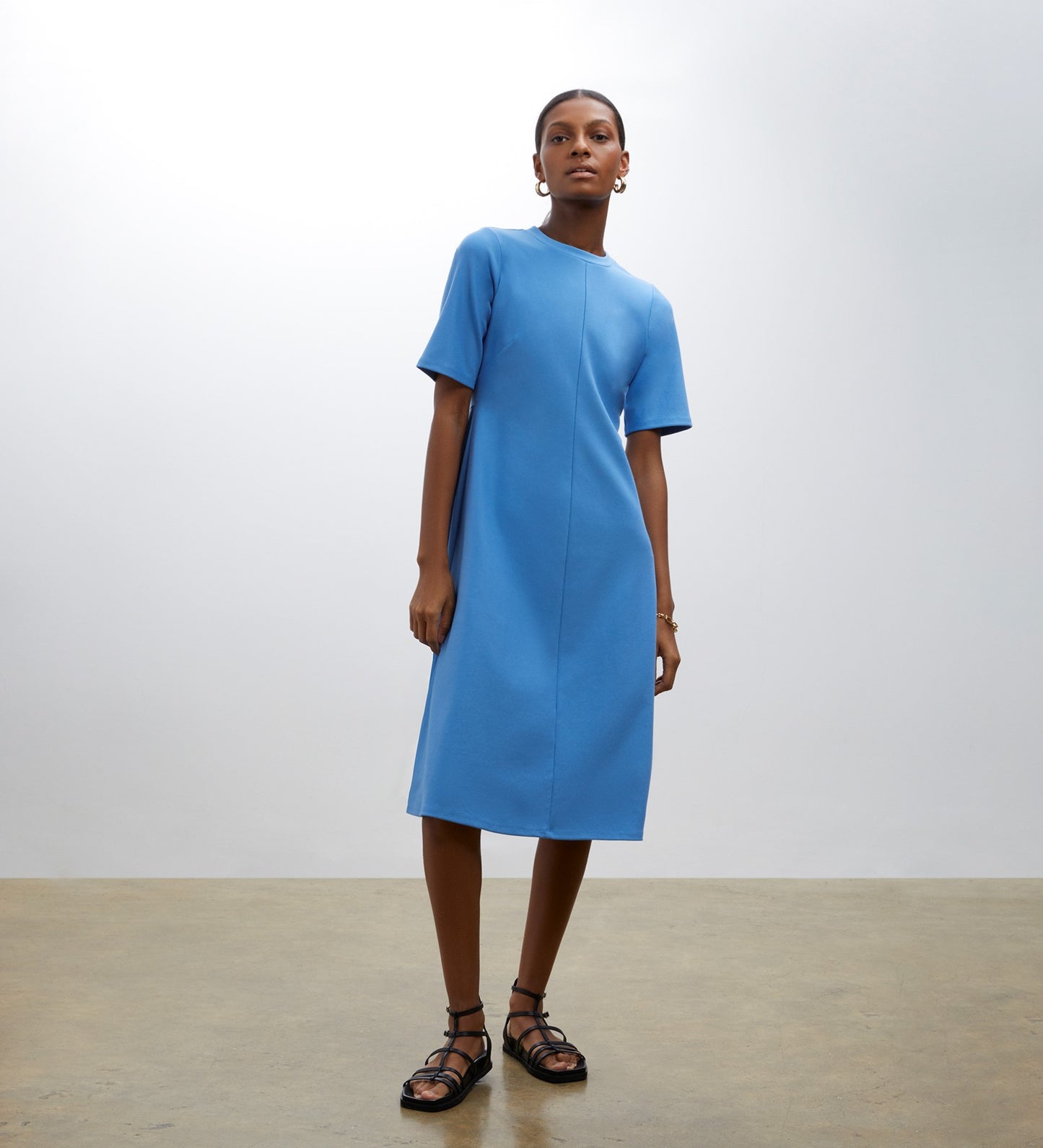 Ioana Blue Ponte Jersey Dress