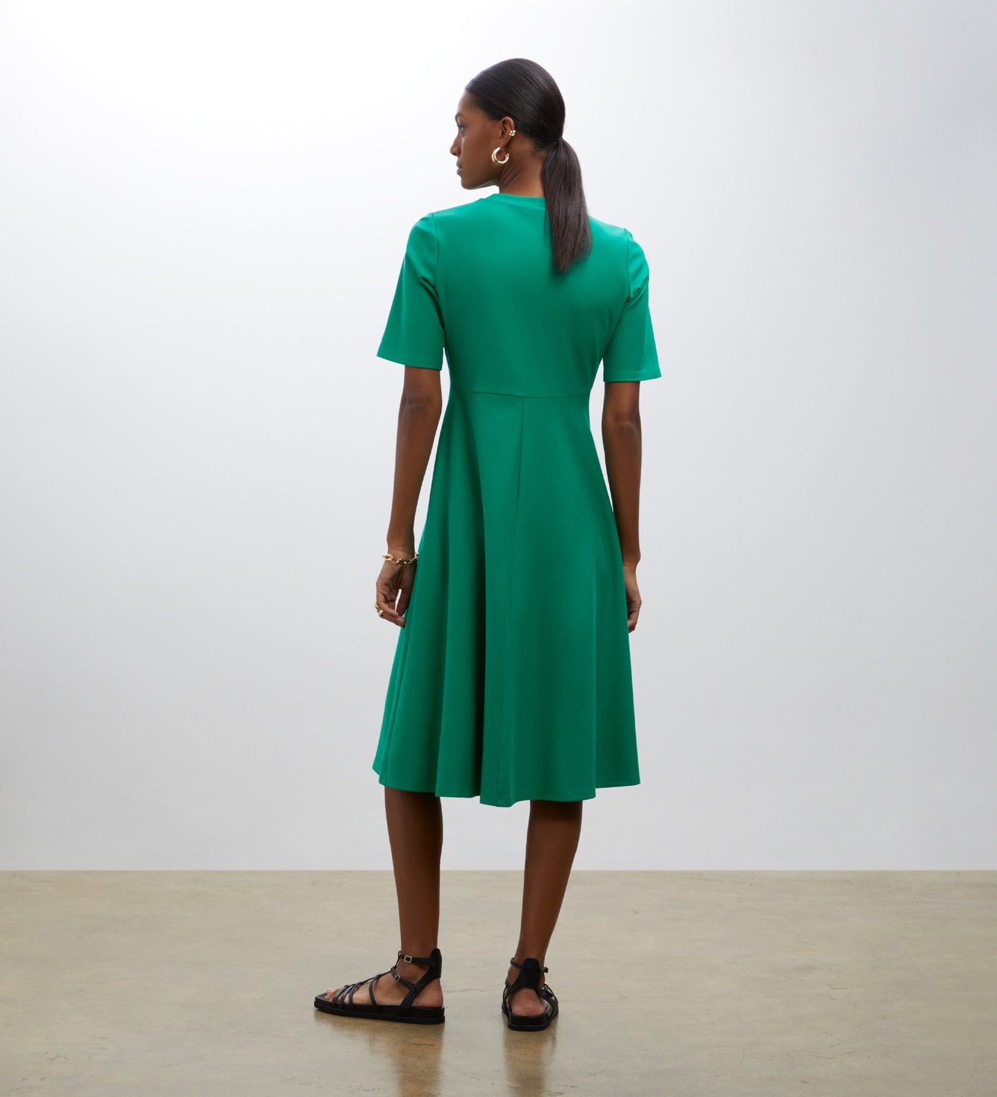 Ioana Green Ponte Jersey Dress