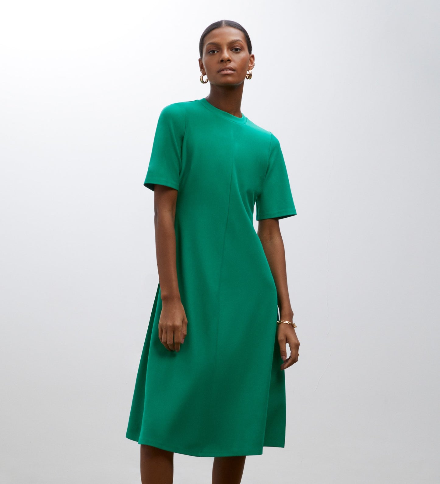 Ioana Green Ponte Jersey Dress