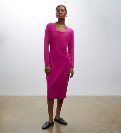 Glain Fuchsia Ponte Jersey Dress