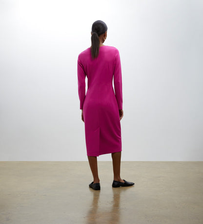 Glain Fuchsia Ponte Jersey Dress