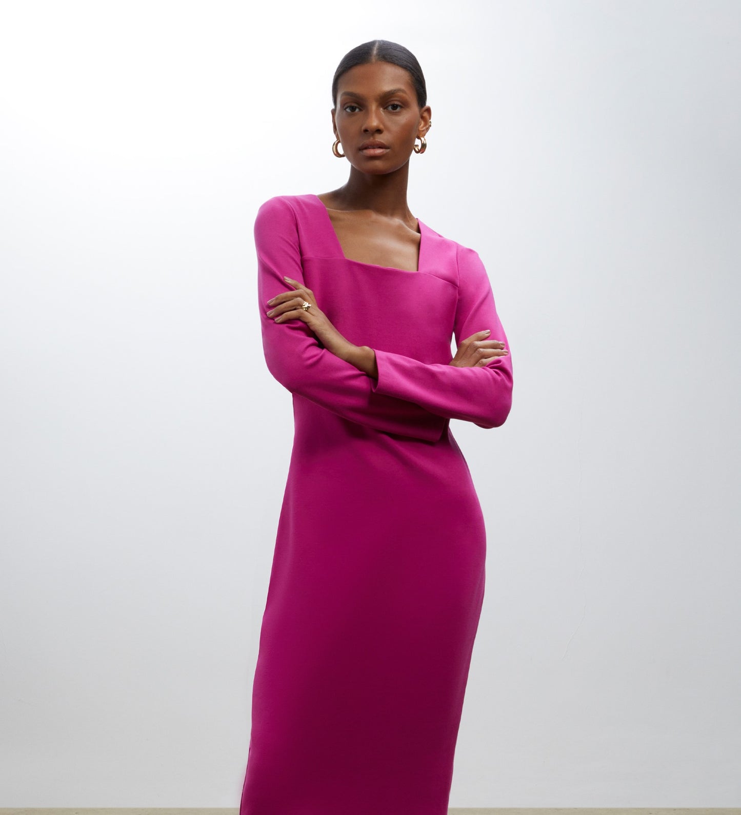 Glain Fuchsia Ponte Jersey Dress