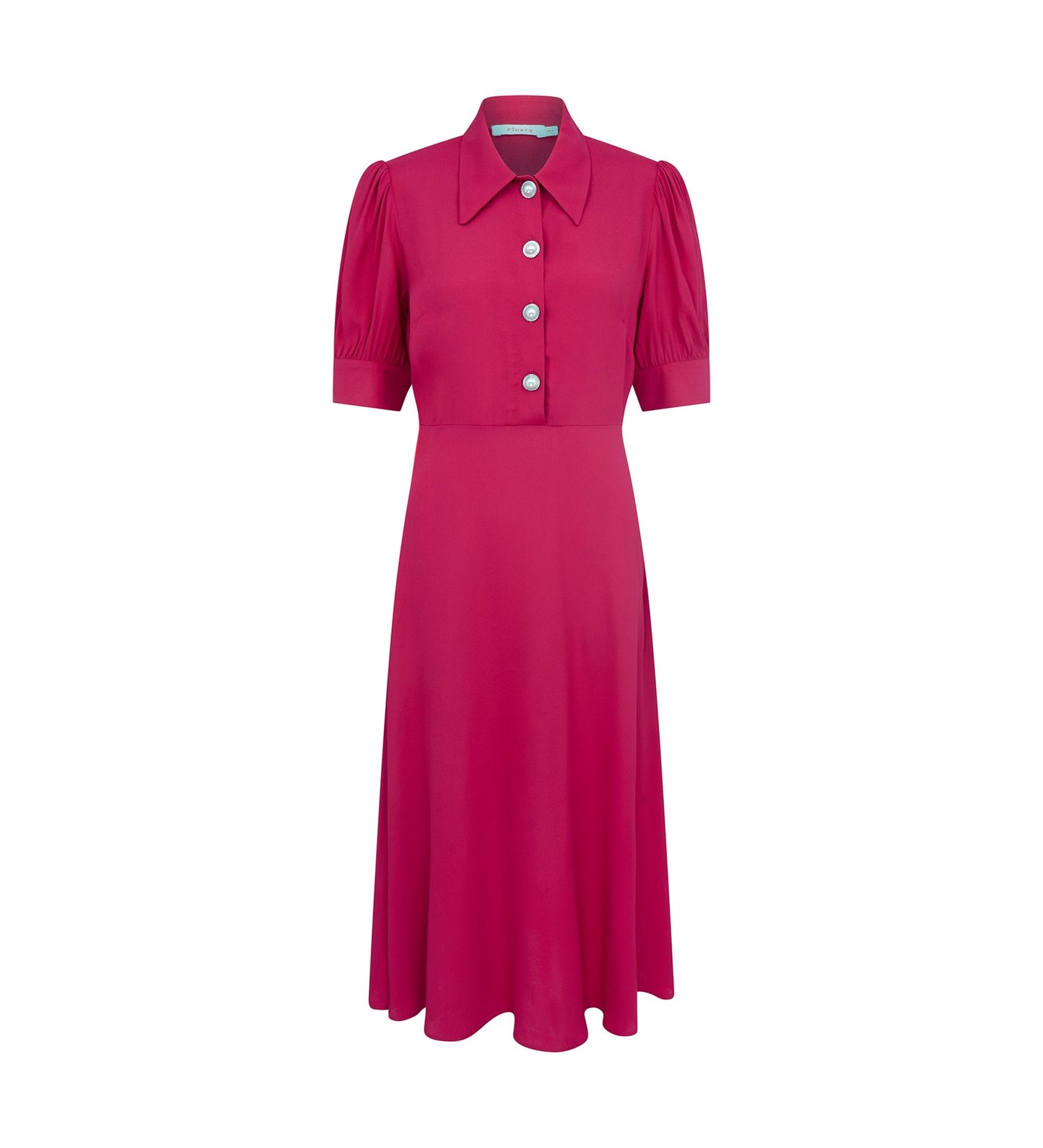 Jaela Magenta Midi Shirt Dress